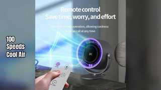 100 Speed Bladeless Fan Remote Control Cooling