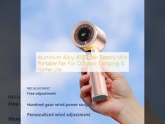 Aluminum Alloy 4000mAh Battery Mini Portable Fan For Outdoor Camping & Home Use