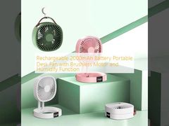 Rechargeable 2000mAh Battery Portable Desk Fan with Brushless Motor and Humidify Function