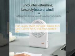 High-quality Stylish Portable Foldable Mini Desk Cooling Fan C-type Rechargeable Fan