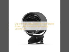 Clip-on High Speed Desk Fan with Digital Screen New Era Multi-Use Desktop Cooling Fan