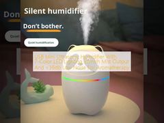 USB Mini Ultrasonic Humidifier With 7-Color LED Lighting 30ml/h Mist Output And <36db Low Noise For Aromatherapy