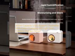 400ml Capacity USB Ultrasonic Humidifier With Color-Changing LED Light And Camera-Shaped Design