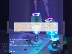 LED Light Humidifier Mini USB Charge Large Water Ultrasonic Cool Mist Portable Air Purifier