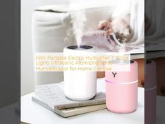 Mini Portable Electric Humidifier 7-Color Lights Ultrasonic Atomizing Spray Humidificador for Home Car Use