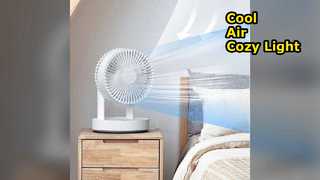 Desk Fan With Night Light Cools & Soothes