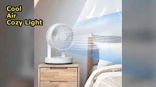 Desk Fan With Night Light Cools Your Space