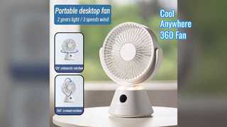 360 Rotatable Desk Fan Quiet Rechargeable Home Kitchen
