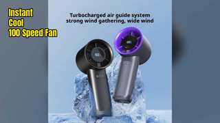 Turbo Tech Handheld Fan LED Screen 100 Gear