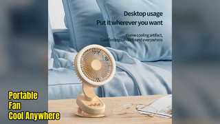 Portable USB Fan Rechargeable 2000mAh Light