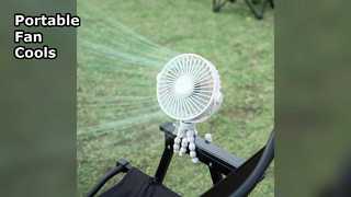000mAh Rechargeable Stroller Fan Portable Cooling